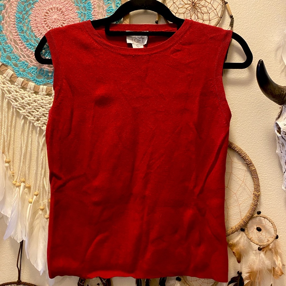 Ann Taylor LOFT ruby red vest, Size S